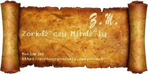 Zorkóczy Mihály névjegykártya